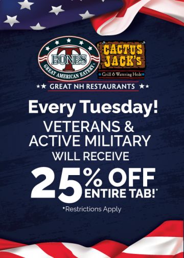 25% OFF for Veterans & Active Military